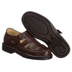 Sandália Comfort Comfort Masculino em Couro Café 3603