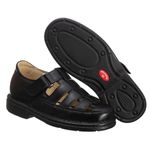 Sandália Comfort Comfort Masculino em Couro Preto 3603