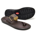 Chinelo Comfort Comfort Masculino em Couro Café 803