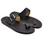 Chinelo Comfort Comfort Masculino em Couro Preto 803