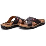 Chinelo Comfort Comfort Masculino em Couro Café 804