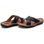 Chinelo Comfort Comfort Masculino em Couro Preto 804