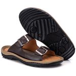Chinelo Comfort Comfort Masculino em Couro Café 805