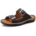 Chinelo Comfort Comfort Masculino em Couro Café 805