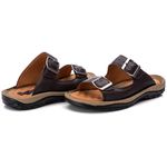 Chinelo Comfort Comfort Masculino em Couro Café 805