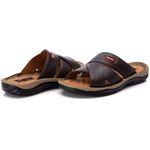 Chinelo Comfort Comfort Masculino em Couro Café 807