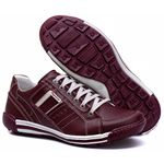 Sapatênis Masculino Couro Bordô Comfort 3005