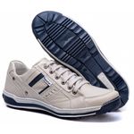 Sapatênis Masculino Couro Gelo/Azul Comfort 3005