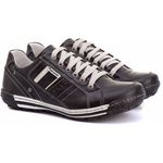 Sapatênis Masculino Couro Preto Comfort 3005