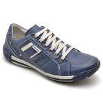 Sapatênis Masculino Couro Azul Comfort 3005