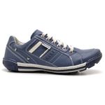 Sapatênis Masculino Couro Azul Comfort 3005