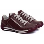 Sapatênis Masculino Couro Bordô Comfort 3006