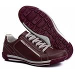 Sapatênis Masculino Couro Bordô Comfort 3006