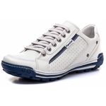 Sapatênis Masculino Couro Gelo/Azul Comfort 3006