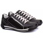Sapatênis Masculino Couro Preto Comfort 3006
