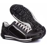 Sapatênis Masculino Couro Preto Comfort 3006