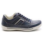 Sapatênis Masculino Couro Azul Comfort 3008
