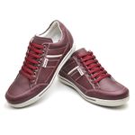 Sapatênis Masculino Couro Bordô Comfort 3008