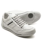 Sapatênis Masculino Couro Gelo/Azul Comfort 3008