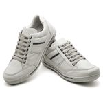 Sapatênis Masculino Couro Gelo/Azul Comfort 3008