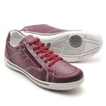 Sapatênis Masculino Couro Bordô Comfort 3009