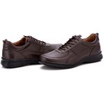 Sapato Comfort Masculino Em Couro Café 031