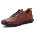 Sapato Comfort Masculino Em Couro Pinhão 031
