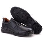Sapato Comfort Masculino Em Couro Preto 031