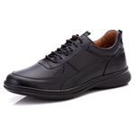 Sapato Comfort Masculino Em Couro Preto 031