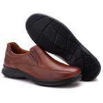 Sapato Social Comfort Masculino em Couro Pinhão 030