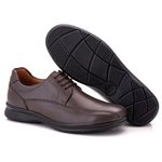 Sapato Social Comfort Masculino em Couro Café 025