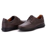 Sapato Social Comfort Masculino em Couro Café 025