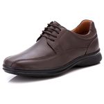 Sapato Social Comfort Masculino em Couro Café 025