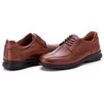 Sapato Social Comfort Masculino em Couro Pinhão 025