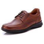 Sapato Social Comfort Masculino em Couro Pinhão 025