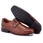 Sapato Social Comfort Masculino em Couro Pinhão 018