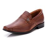 Sapato Social Comfort Masculino em Couro Pinhão 019