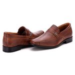 Sapato Social Comfort Masculino em Couro Pinhão 019