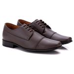 Sapato Social Comfort Masculino em Couro Café 016