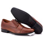 Sapato Social Comfort Masculino em Couro Pinhão 016