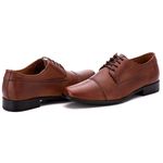 Sapato Social Comfort Masculino em Couro Pinhão 016