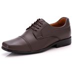 Sapato Social Comfort Masculino em Couro Café 021