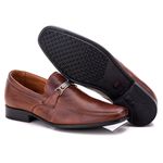 Sapato Social Comfort Masculino em Couro Pinhão 017