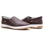 Sapatênis Slip On Masculino Couro Gelo Preto Café