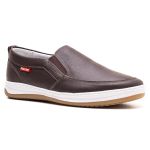 Sapatênis Slip On Masculino Couro Gelo Preto Café