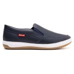 Sapatênis Slip On Masculino Couro Gelo Preto Azul