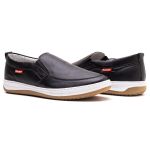 Sapatênis Slip On Masculino Couro Gelo Preto