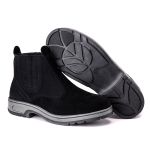 Botina Couro Sintético Camurça Ransterine Preto Comfort