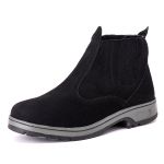 Botina Couro Sintético Camurça Ransterine Preto Comfort