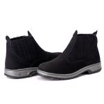 Botina Couro Sintético Camurça Ransterine Preto Comfort